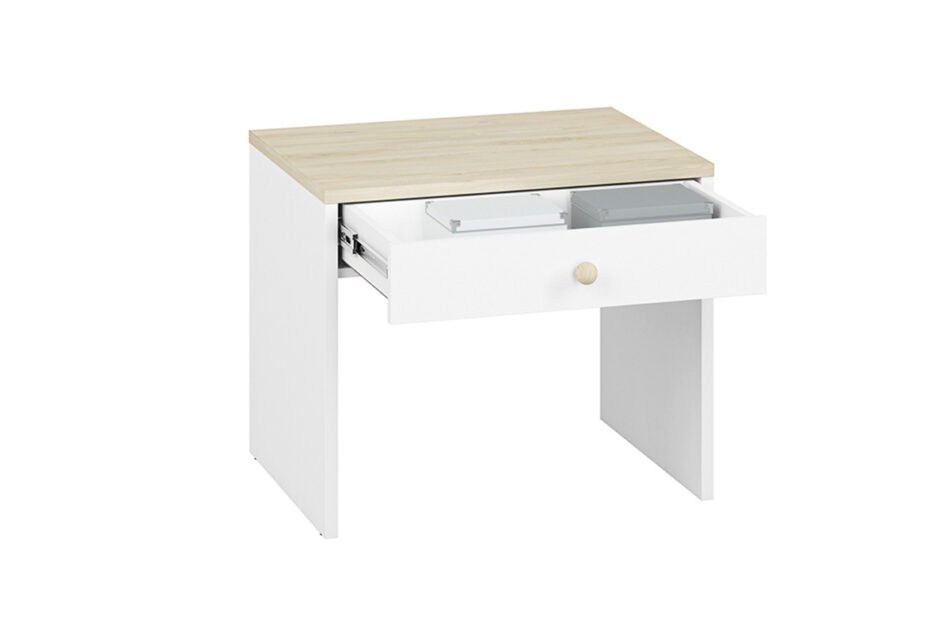 BUBO Stolik biały/drewno bukowe - zdjęcie 3