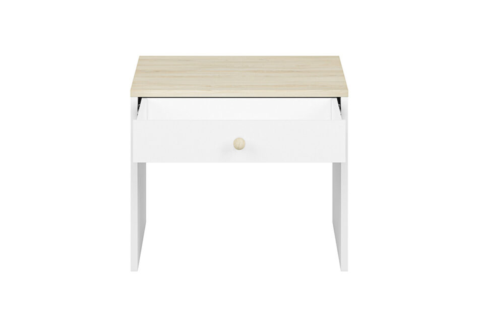 BUBO Stolik biały/drewno bukowe - zdjęcie 1