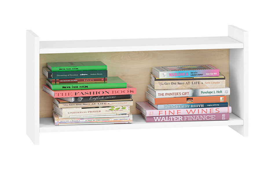 BUBO Półka wisząca biały/drewno bukowe - zdjęcie 3