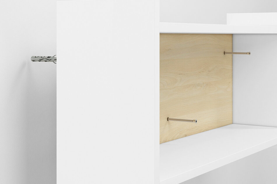 BUBO Półka wisząca biały/drewno bukowe - zdjęcie 2