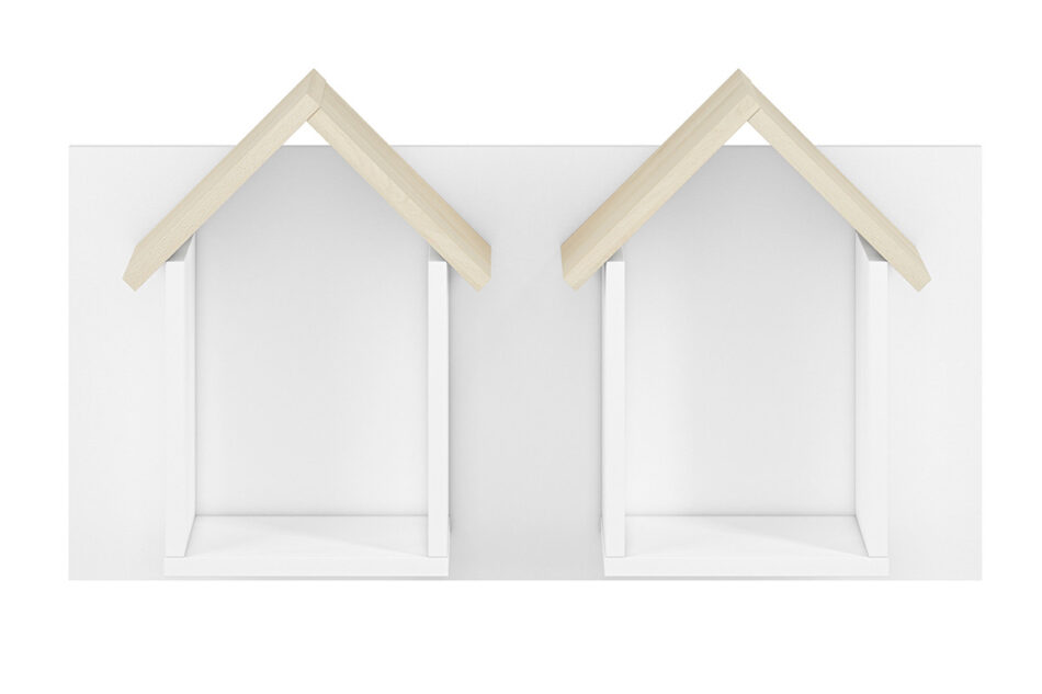 BUBO Półka wisząca biały/drewno bukowe - zdjęcie 0