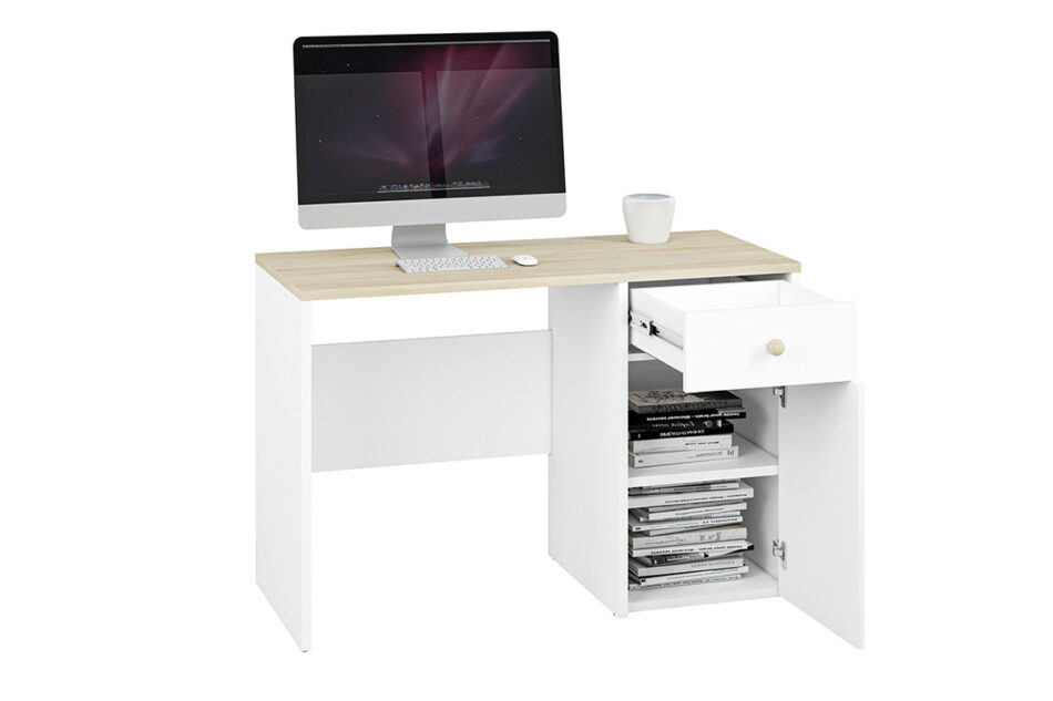 BUBO Biurko biały/drewno bukowe - zdjęcie 2