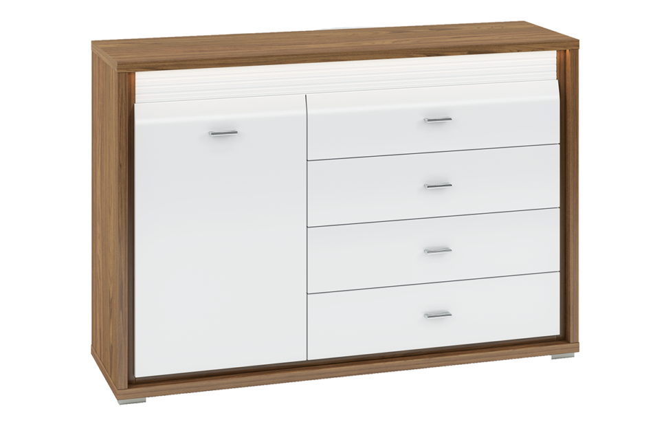 SULA Komoda biały/orzech naturalny - zdjęcie 0