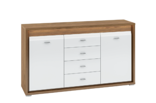 SULA, https://dev1-mda.konsimo.pl/kolekcja/sula/ Komoda orzech naturalny/biały - zdjęcie