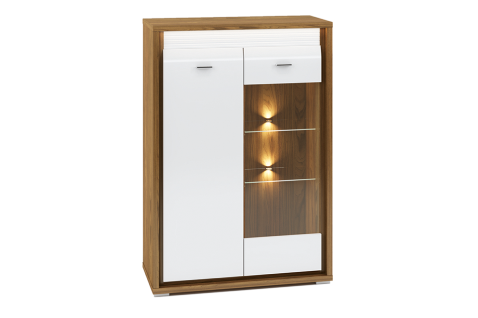 SULA Witryna biały/orzech naturalny - zdjęcie 0