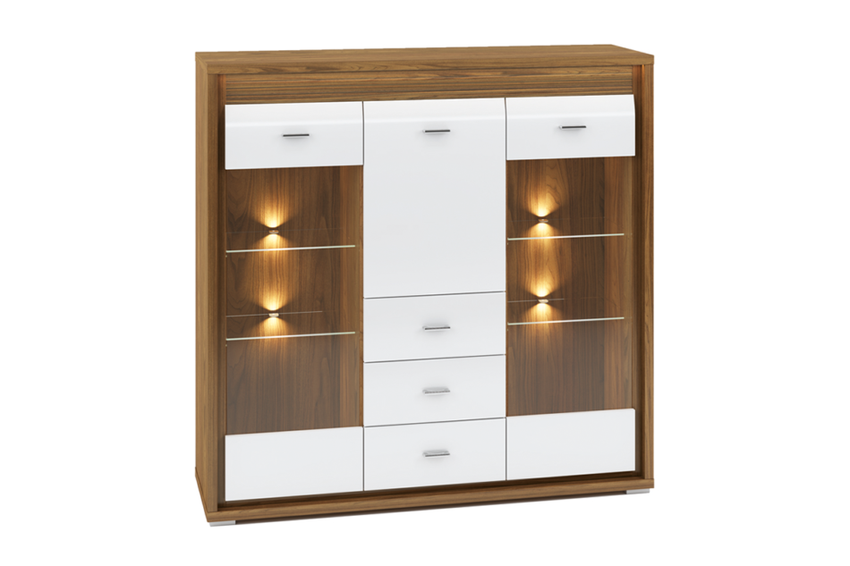 SULA Witryna orzech naturalny/biały - zdjęcie 0