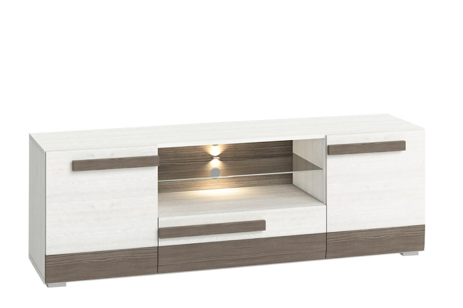 SARPA Szafka RTV biały/brązowy - zdjęcie 0