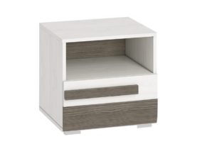 SARPA, https://dev1-mda.konsimo.pl/kolekcja/sarpa/ Stolik nocny biały/brązowy - zdjęcie