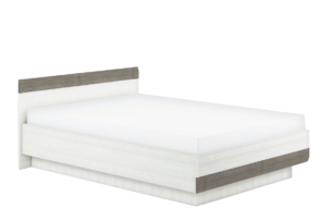 SARPA, https://dev1-mda.konsimo.pl/kolekcja/sarpa/ Łóżko ze stelażem biały/brązowy - zdjęcie