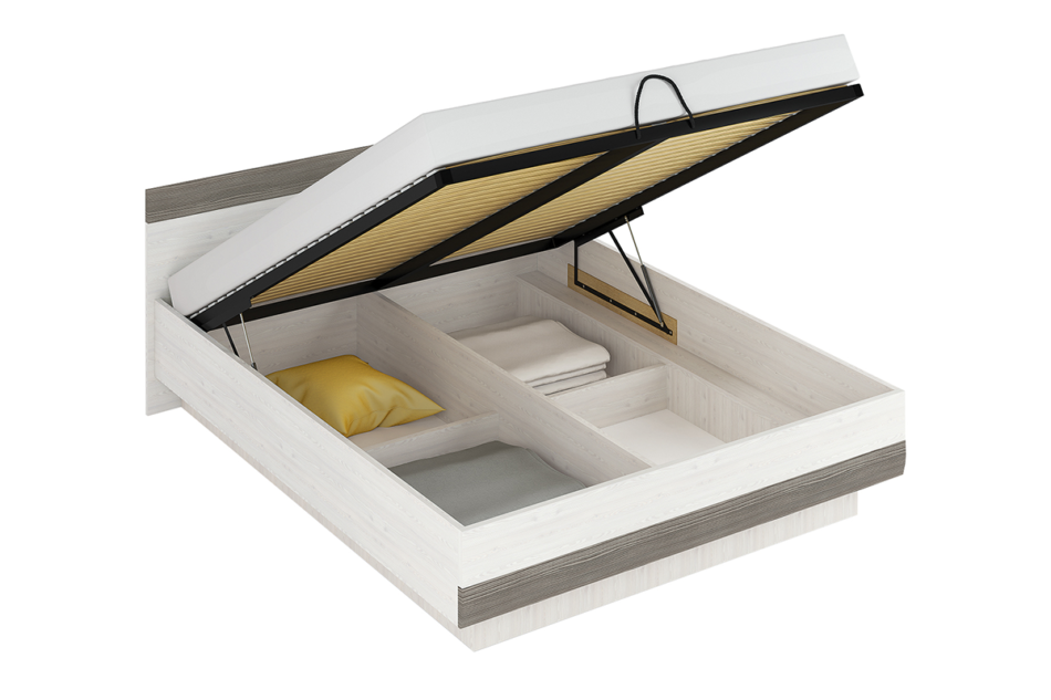 SARPA Łóżko rama biały/brązowy - zdjęcie 1