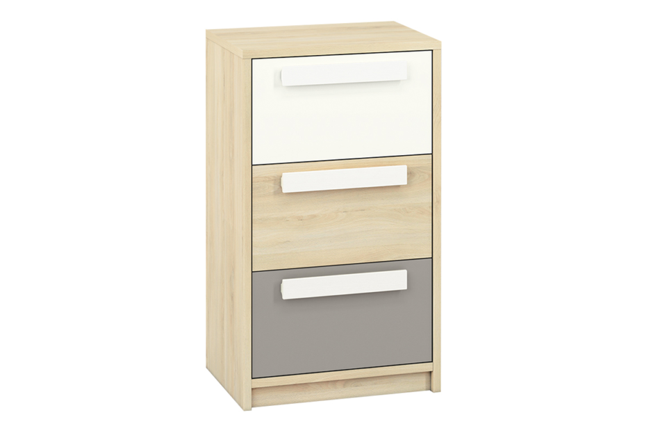 PONGO Komoda buk/biały/ciemny szary - zdjęcie 0