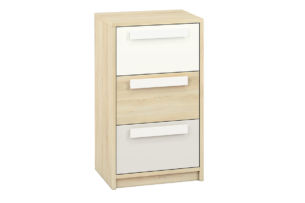 PONGO, https://dev1-mda.konsimo.pl/kolekcja/pongo/ Komoda buk/biały/jasny szary - zdjęcie