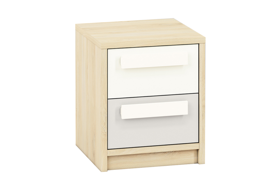 PONGO Stolik nocny buk/biały/jasny szary - zdjęcie 0