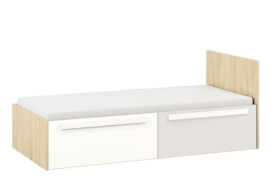 PONGO Łóżko ze stelażem buk/biały/jasny szary - zdjęcie 0