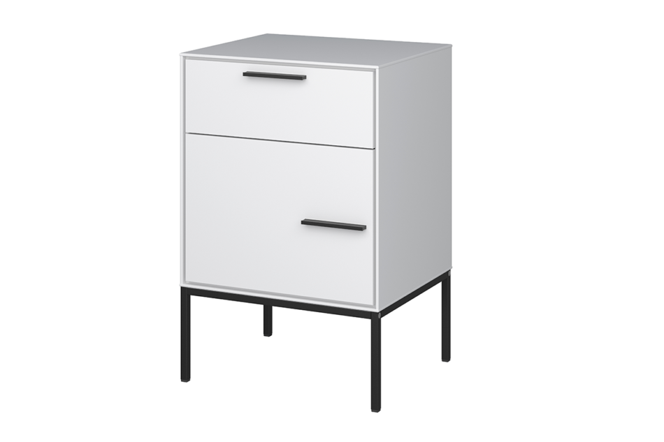 SLIMLINE Stolik nocny biały/czarny - zdjęcie 1