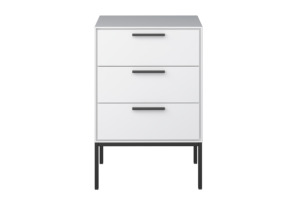 SLIMLINE, https://dev1-mda.konsimo.pl/kolekcja/slimline/ Stolik nocny biały/czarny - zdjęcie