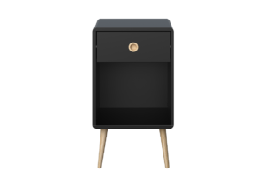 SOFTLINE, https://dev1-mda.konsimo.pl/kolekcja/softline/ Stolik nocny czarny/dąb - zdjęcie