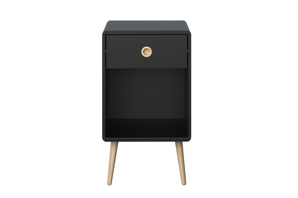 SOFTLINE Stolik nocny czarny/dąb - zdjęcie 0