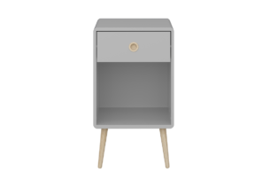 SOFTLINE, https://dev1-mda.konsimo.pl/kolekcja/softline/ Stolik nocny szary/dąb - zdjęcie