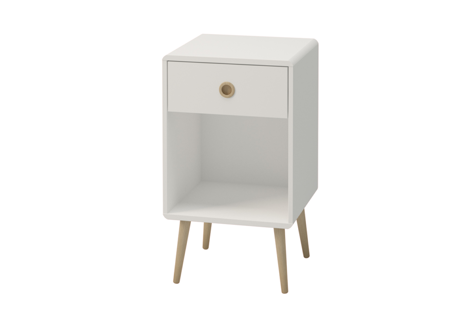 SOFTLINE Stolik nocny biały/dąb - zdjęcie 1