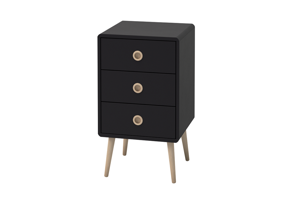 SOFTLINE Stolik nocny czarny/dąb - zdjęcie 1