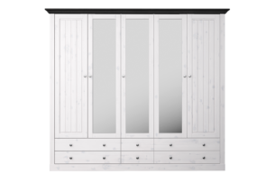 MONACO, https://dev1-mda.konsimo.pl/kolekcja/monaco/ Szafa ubraniowa biały/wenge - zdjęcie