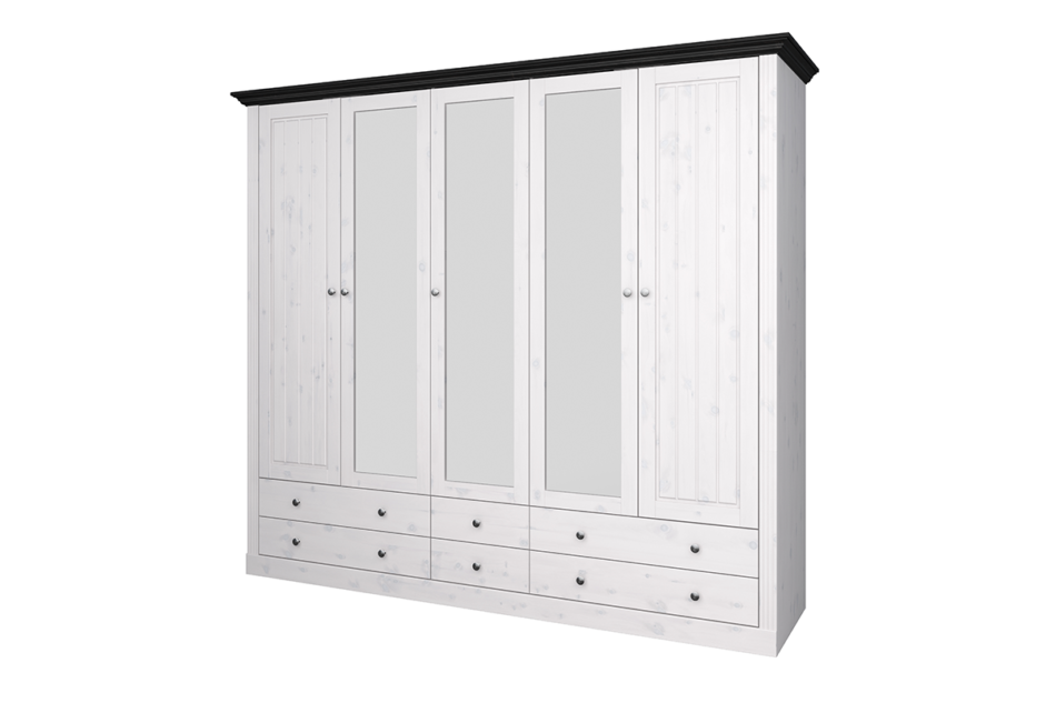 MONACO Szafa ubraniowa biały/wenge - zdjęcie 1