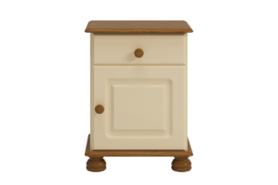 RICHMOND, https://dev1-mda.konsimo.pl/kolekcja/richmond/ Stolik nocny kremowy/sosna lakierowana bejcowana - zdjęcie