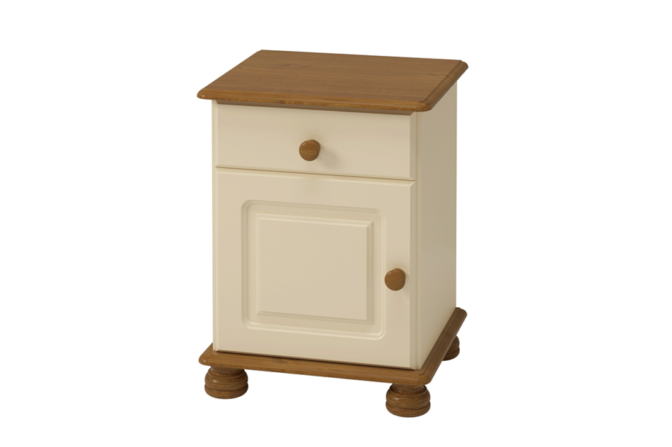 RICHMOND Stolik nocny kremowy/sosna lakierowana bejcowana - zdjęcie 1