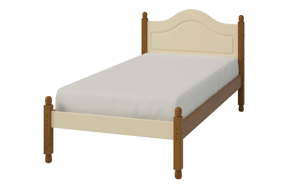RICHMOND Łóżko rama kremowy/sosna lakierowana bejcowana - zdjęcie 1