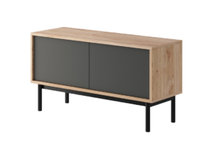 VARIA, https://dev1-mda.konsimo.pl/kolekcja/varia/ Szafka RTV antracytowy/dąb - zdjęcie