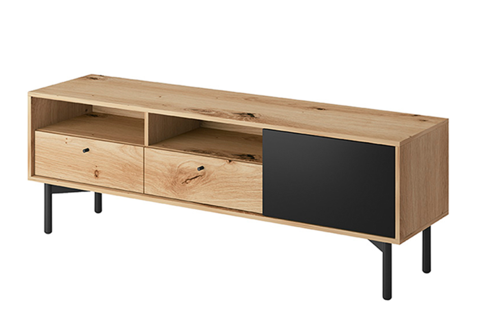 HAGIA Szafka RTV dąb/czarny - zdjęcie 0