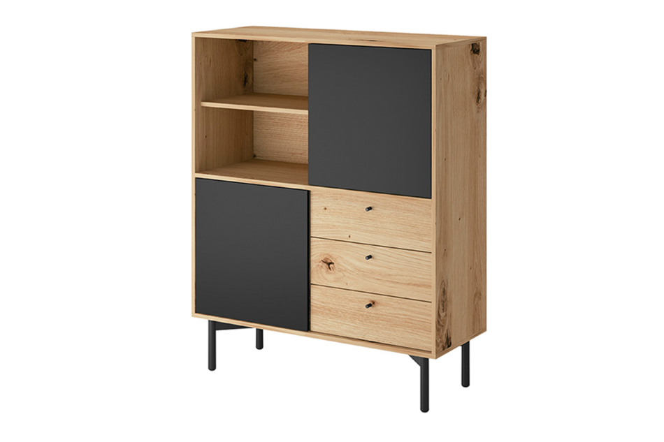 HAGIA Komoda dąb/czarny - zdjęcie 0