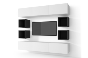 MORIO, https://dev1-mda.konsimo.pl/kolekcja/morio/ Zestaw mebli do salonu 10 el. biały/grafitowy - zdjęcie