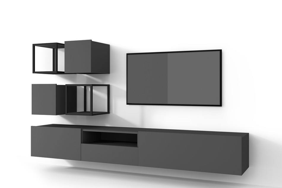 MORIO Zestaw mebli do salonu 6 el. grafitowy - zdjęcie 0