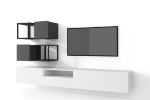 MORIO, https://dev1-mda.konsimo.pl/kolekcja/morio/ Zestaw mebli do salonu 6 el. biały/grafitowy - zdjęcie