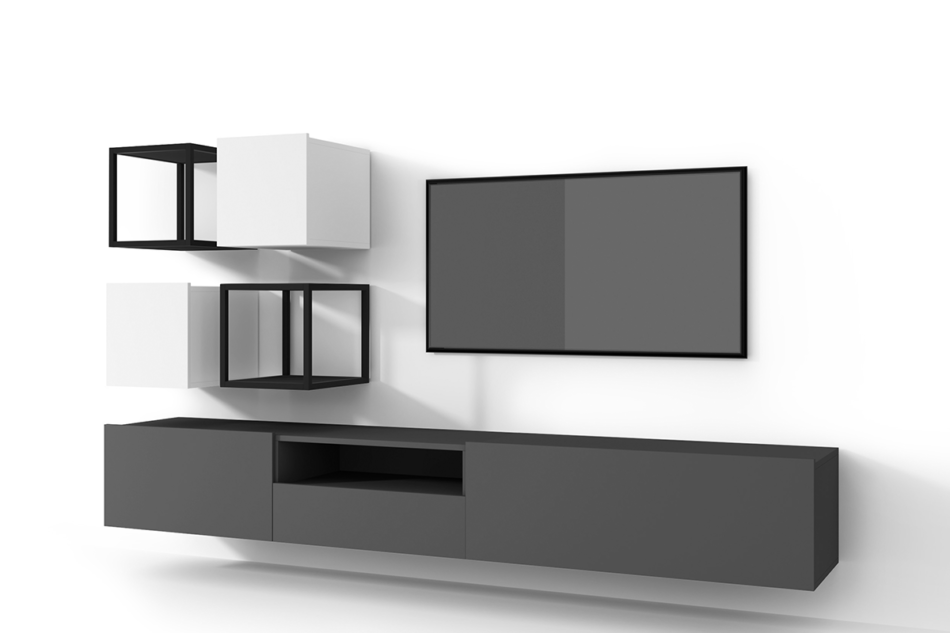 MORIO Zestaw mebli do salonu 6 el. grafitowy/biały - zdjęcie 0