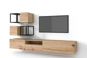 MORIO, https://dev1-mda.konsimo.pl/kolekcja/morio/ Zestaw mebli do salonu 6 el. dąb naturalny - zdjęcie