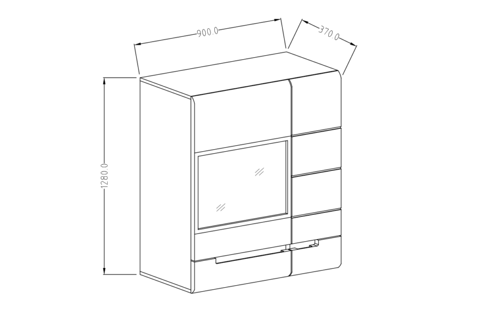 HEKTOR Witryna biały połysk - zdjęcie 6