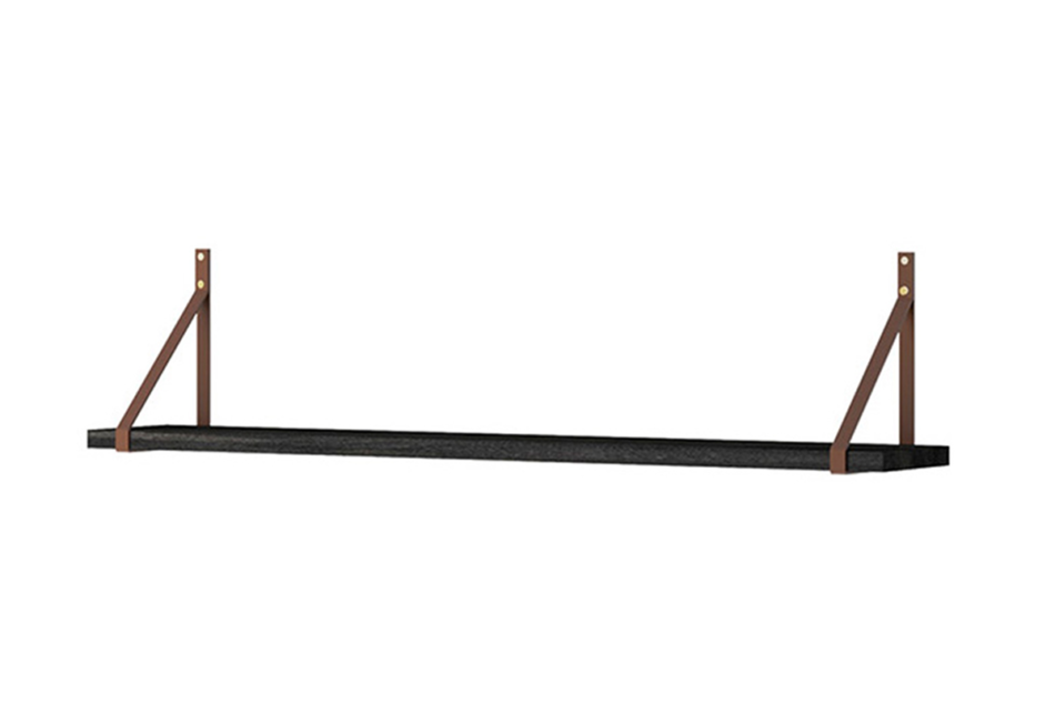 RUGO Nowoczesna półka wisząca loft ciemny dąb/czarny - zdjęcie 0