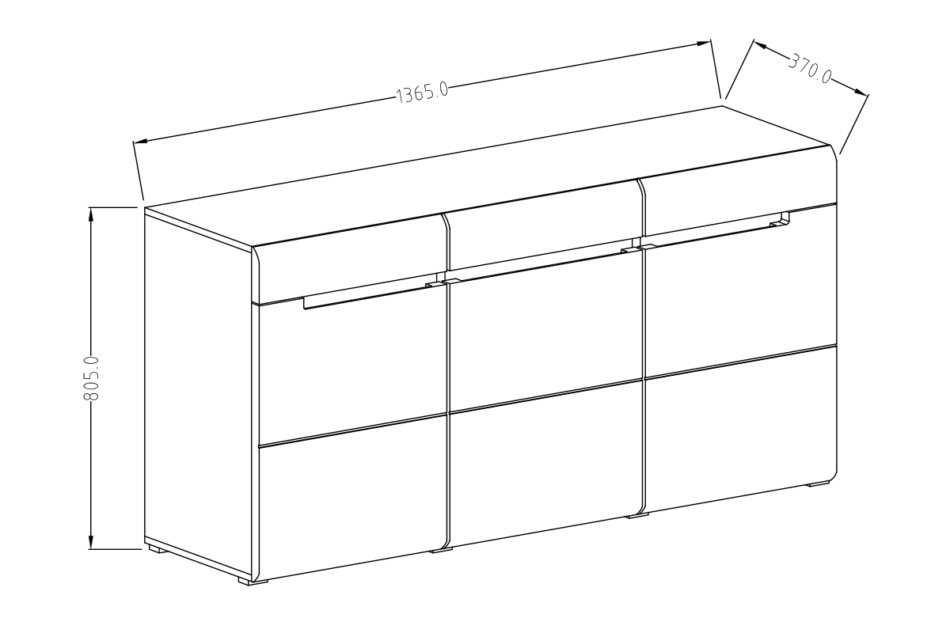 HEKTOR Komoda biały połysk - zdjęcie 4