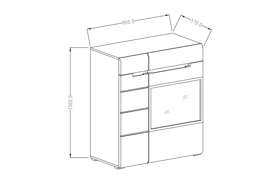 HEKTOR Witryna biały połysk - zdjęcie 6