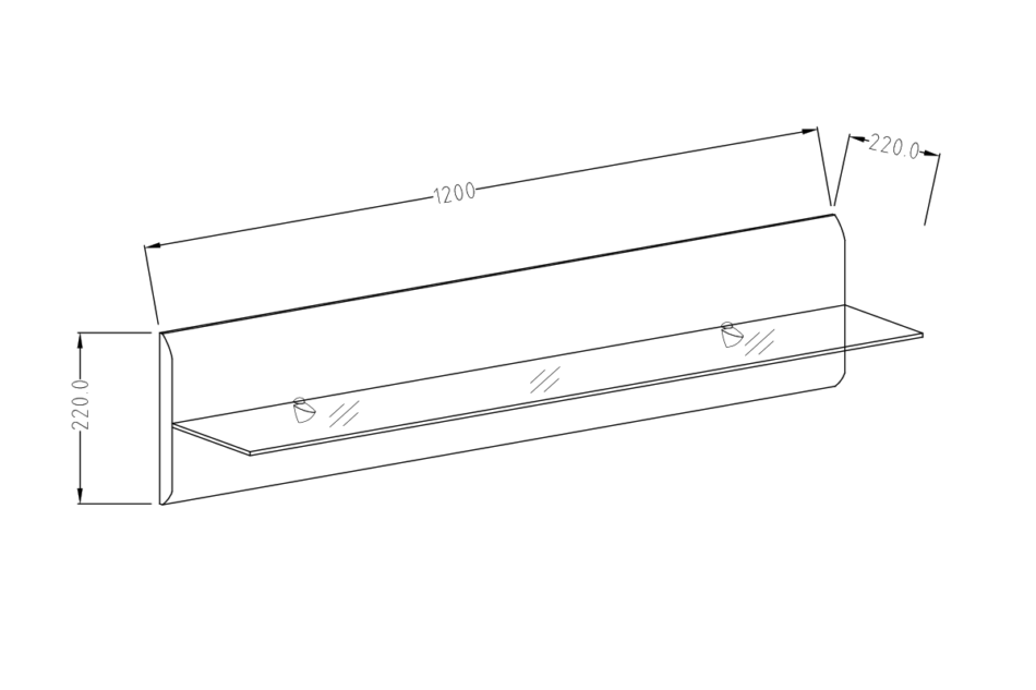 HEKTOR Półka wisząca biały połysk - zdjęcie 3