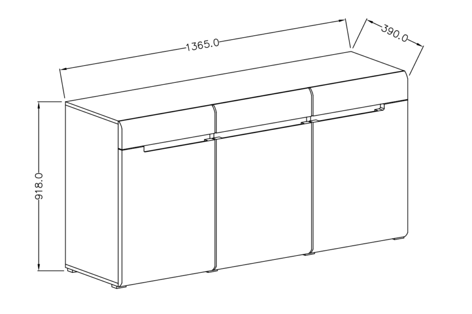 HEKTOR Komoda biały połysk - zdjęcie 3