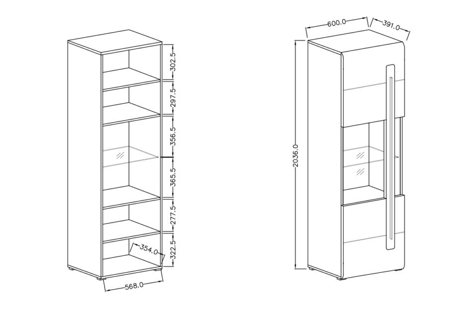 TULSA Witryna biały połysk - zdjęcie 6