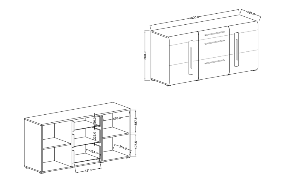 TULSA Komoda biały połysk - zdjęcie 6