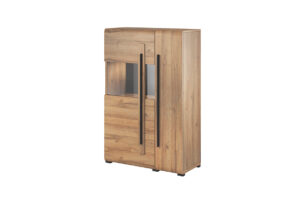 TULSA, https://dev1-mda.konsimo.pl/kolekcja/tulsa/ Komoda z witryną dąb naturalny - zdjęcie