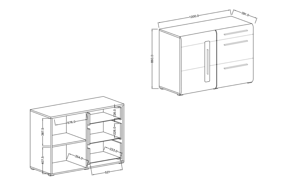 TULSA Komoda dąb naturalny - zdjęcie 4