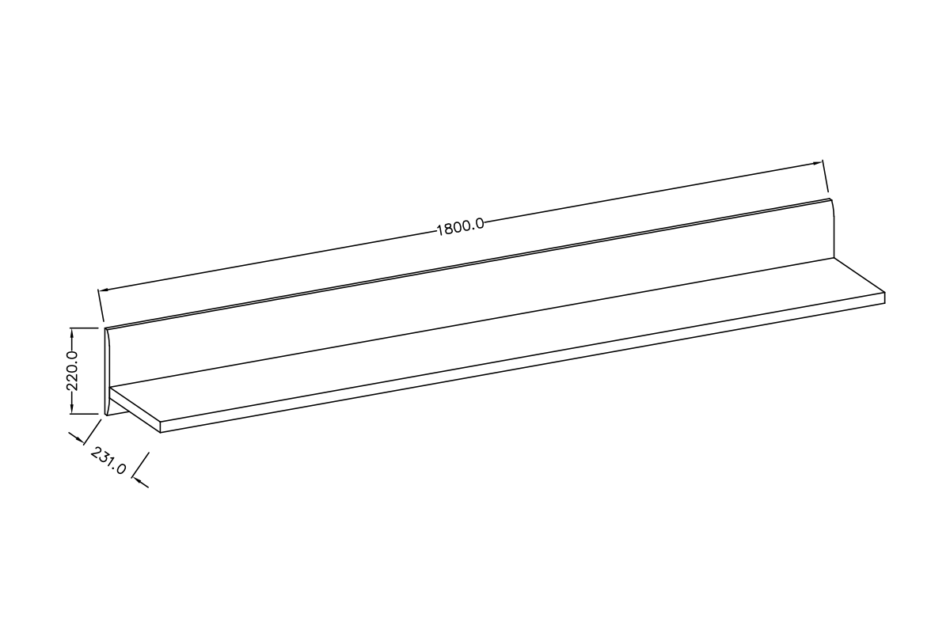 TULSA Półka wisząca biały połysk - zdjęcie 3