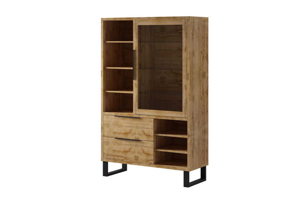 HALLE Witryna dąb/czarny - zdjęcie 0